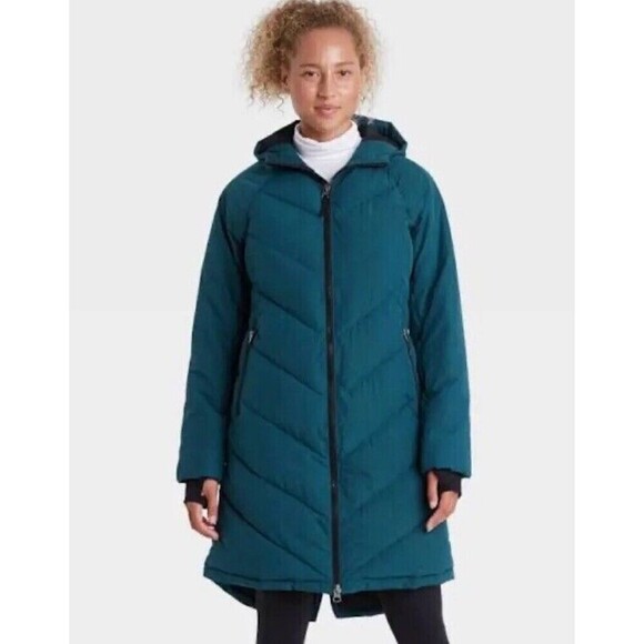 NWT Women's Mid-Length Puffer Jacket - All in Motion - Teal -size medium - Picture 1 of 15